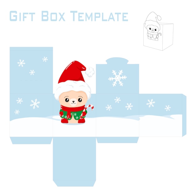 Template for christmas gift box