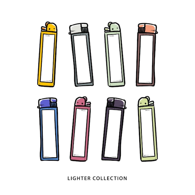 Template Collection Lighter or fire match Background vector modern illustration