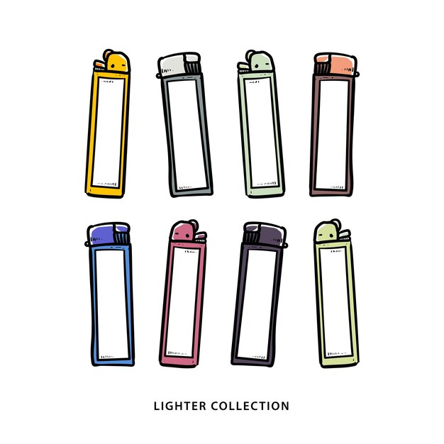 Vector template collection lighter or fire match background vector modern illustration