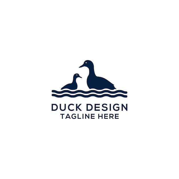 Template collection of vector animal logos Duck design