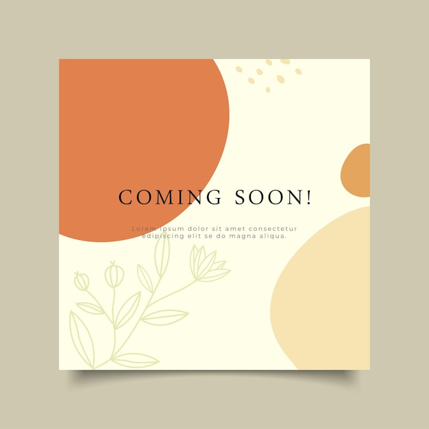 template coming soon abstract minimalist for social media post