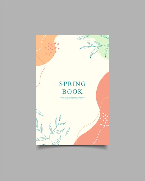 template cover spring book natural background