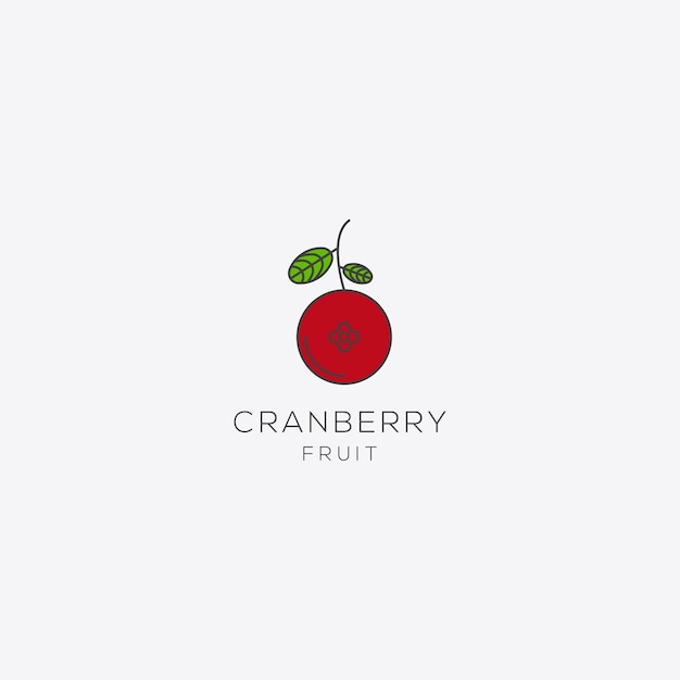 Template Cranberry minimalist logo design with line style color vector