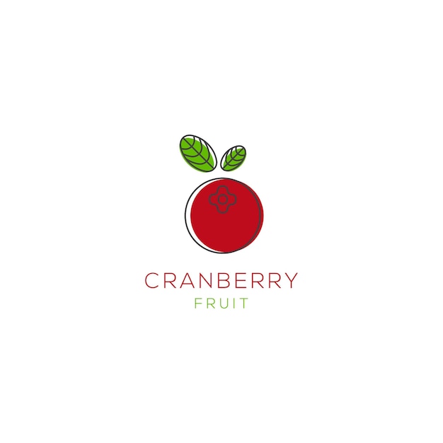 Template Cranberry minimalist logo design with line style color vector