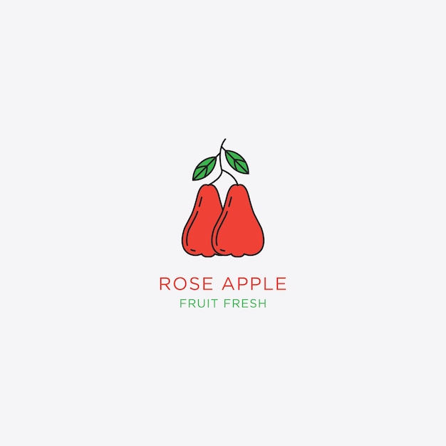 Template creative and fun rose apple fruit logo vector