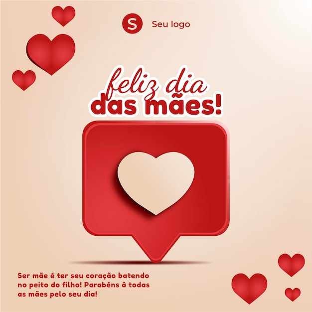 Vector template de feliz dias das mães para redes sociais