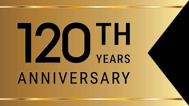 Template design for 120th Anniversary event with golden ribbon style Vector design