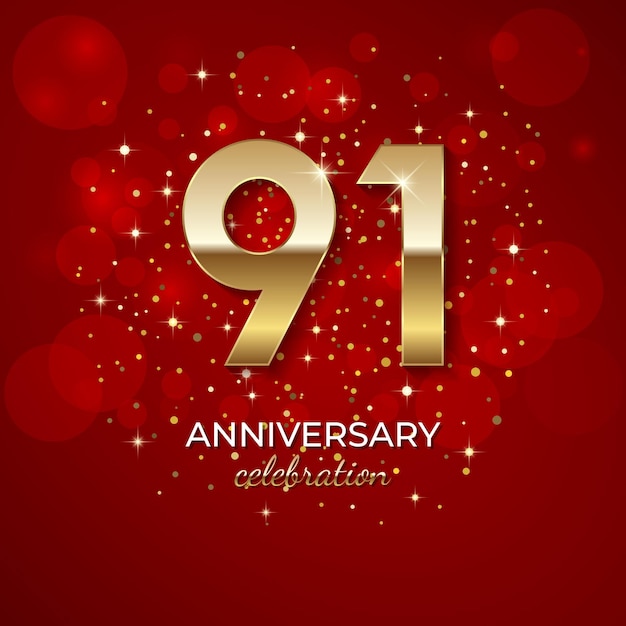 Template design for 91th Anniversary Celebration event Simple and luxury template design