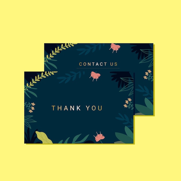 template design card with floral vector