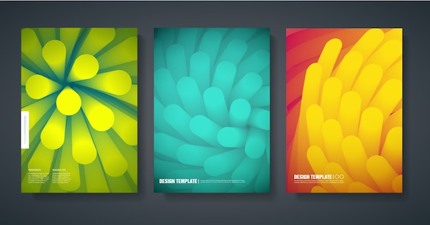 Template of the design of modern covers of the magazine with an abstract colored background.