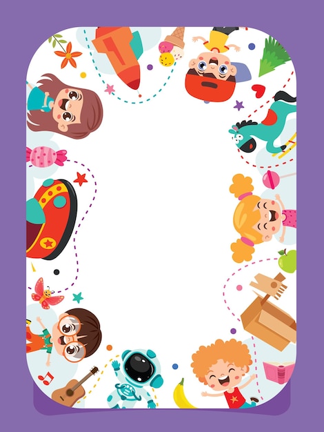 Vector template design with childish elements