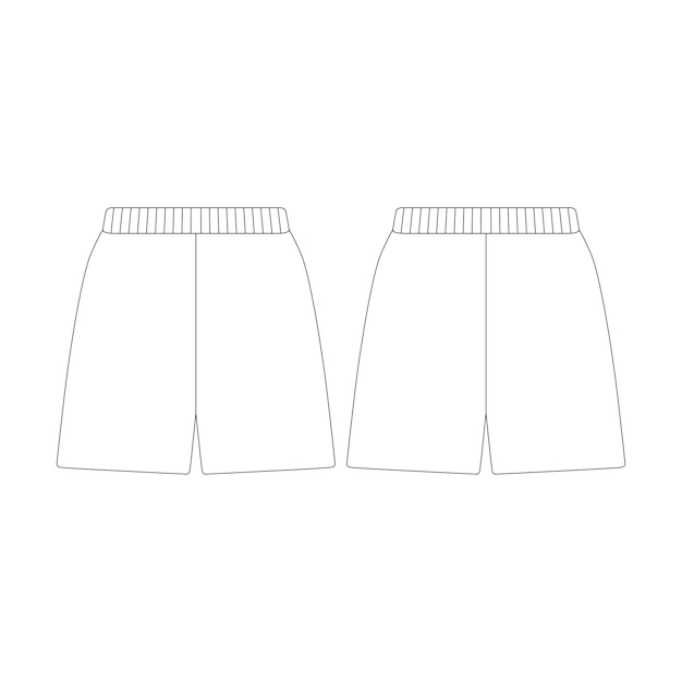 Template elastic short pants vector illustration flat design outline clothing