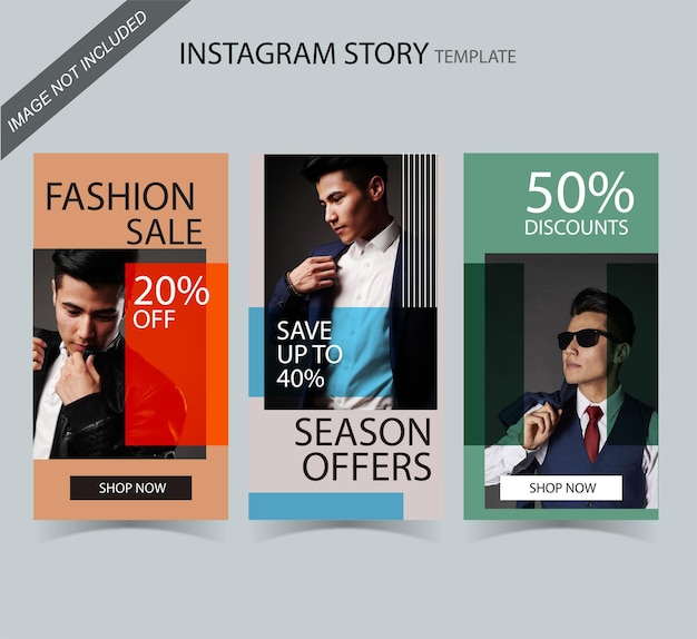 Template Fashion social media feed and stories set Promotion business