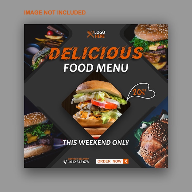 Template food social media promotion