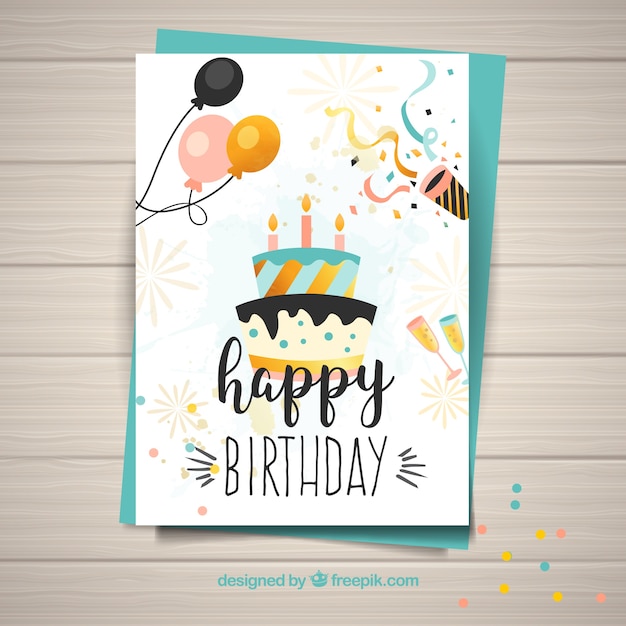 Template for Happy birthday card