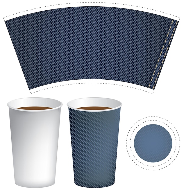 Vector template for hot drinks paper cup