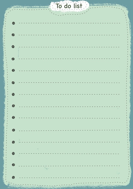 Template illustration planning planner notebook note to do list productity