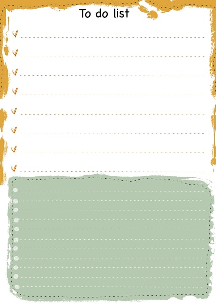 Template illustration planning planner notebook note to do list productity