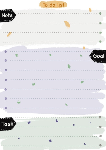 Template illustration planning planner notebook note to do list productity