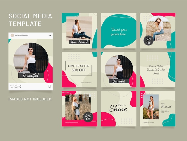 Template Instagram Puzzle Social Media Feed