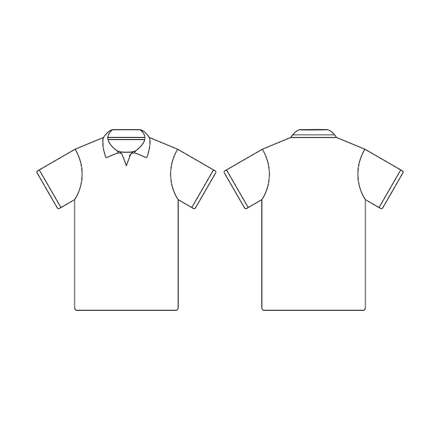 Template jersey collar vector illustration flat design outline template clothing collection