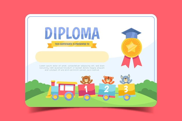 Template for kids diploma