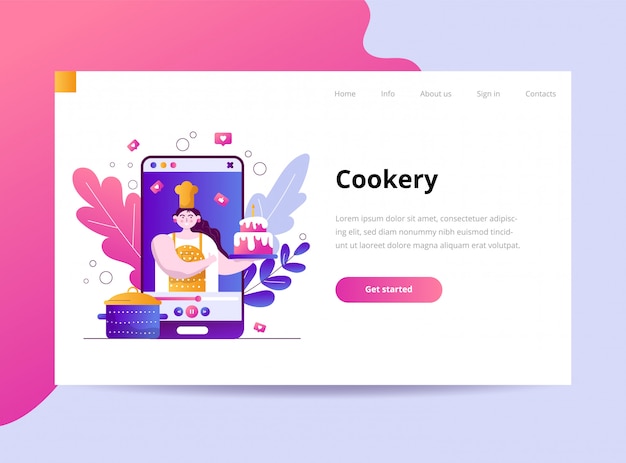 Template for landing page blogger cook