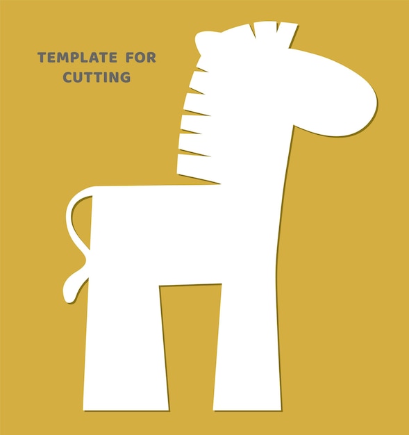 Template for laser cutting, wood carving, paper cut. Animal silhouettes for cutting. Zebra vector stencil.