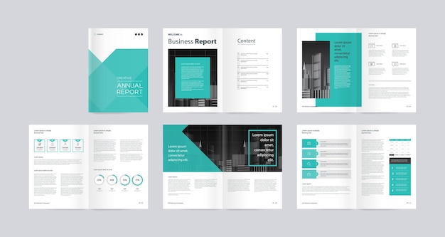 Vector template layout design with cover page for company profile annual report brochures flyers prese