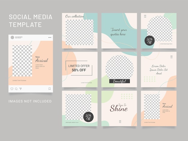 Template Liquid Element Social Media Fashion Post Feed Bundle