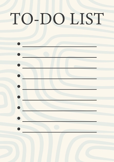 Template for To Do List with lettering and doodle background