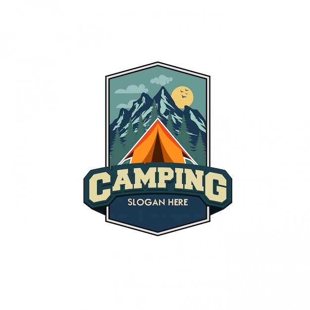 template logo camping vector illustration