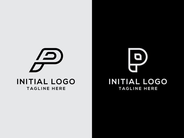 Template logo set design P icon initial letter