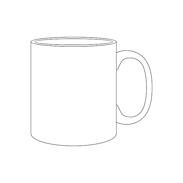 Vector template mug vector illustration flat design outline template collection