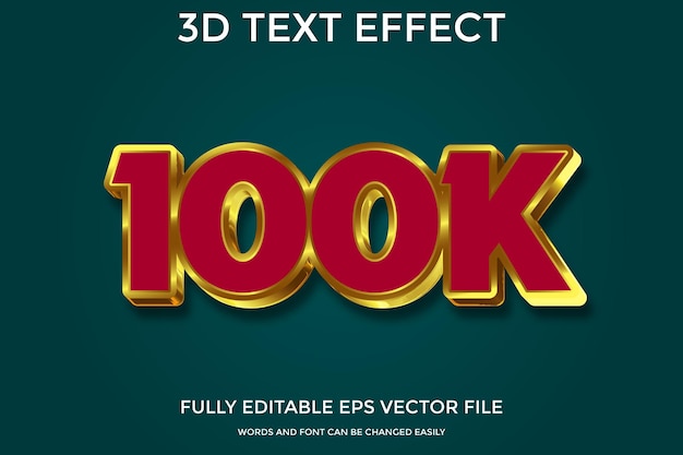 Template o f100k follower 3d  text effect