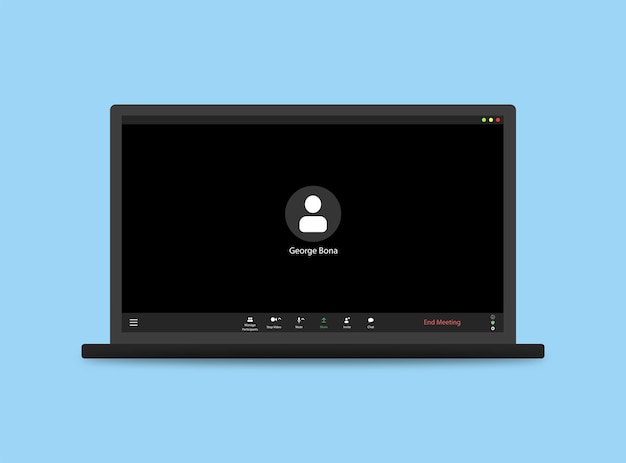 Template online video call on laptop Webinars and web meetings at the level of colleagues modern education