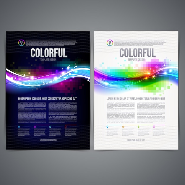 Template page design with colorful abstract shape