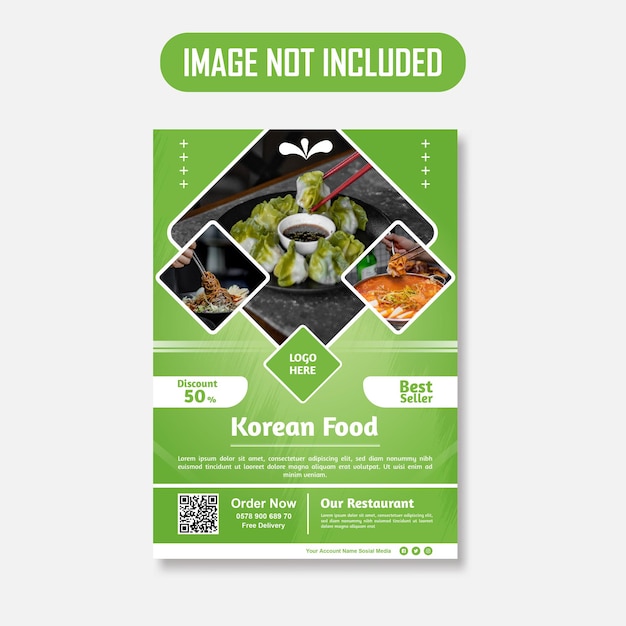 Template Poster A4 For Korean Food