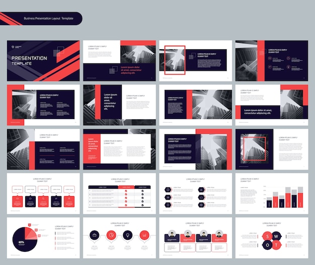 template presentation layout with infographic elements