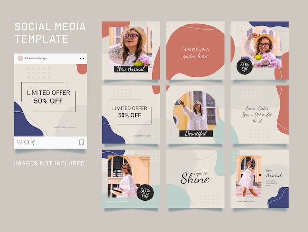 Template Puzzle Instagram Social Media Feed