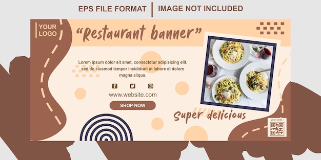 Vector template restaurant banner and media post template