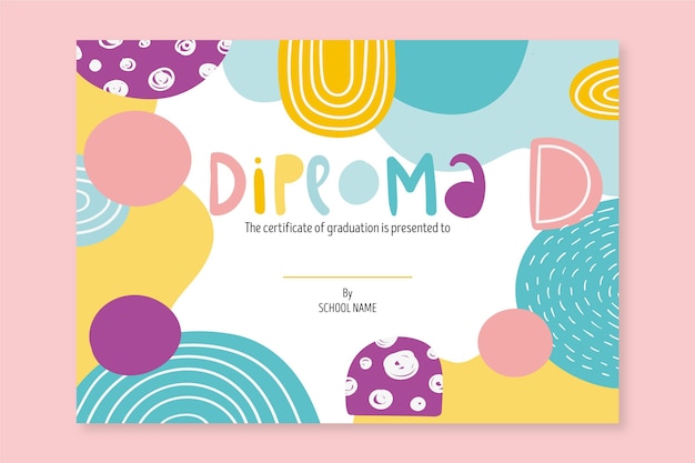 Template for school diploma