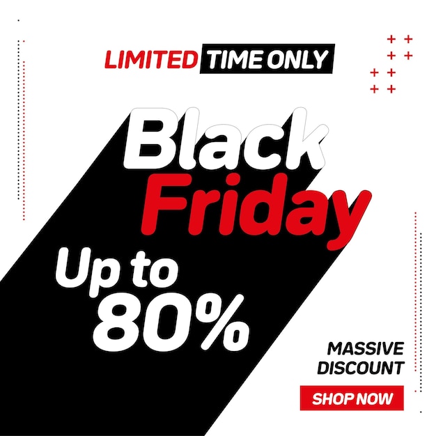 Template Social media feed Instagram Black friday limited time only