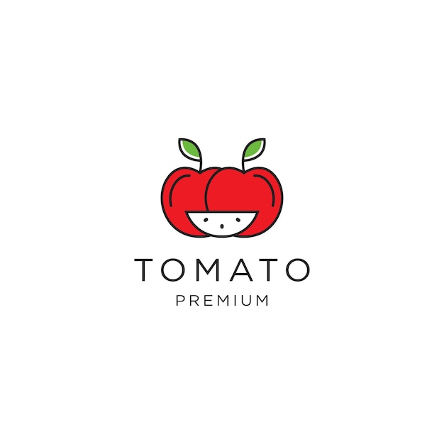 Template Tomato Design Logo Isolated vegetables Vector illustration