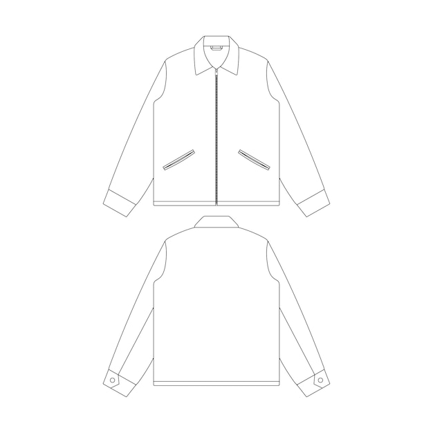 Template vietnam jacket vector illustration flat design outline clothing