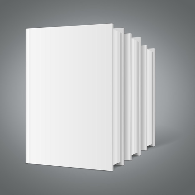 Template White Blank Book Stack. Ready for Your Design. Vector illustration