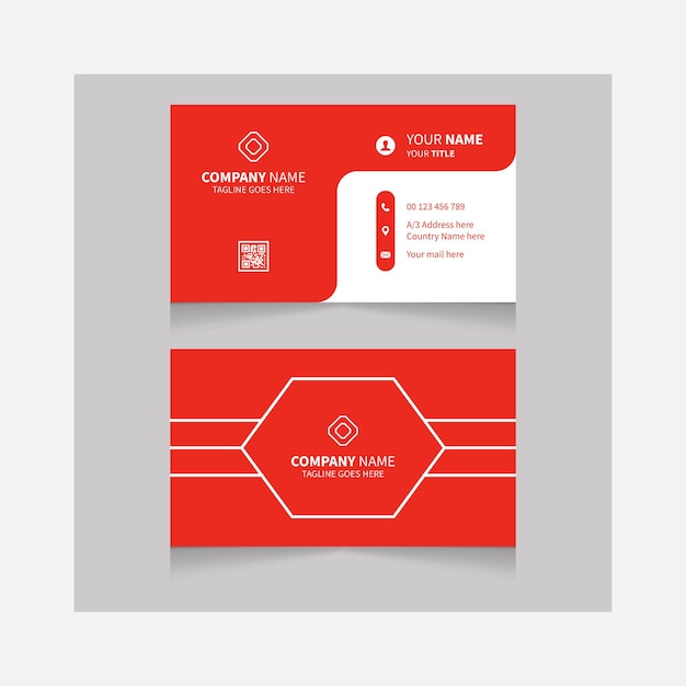 Template for white and red creative business cards