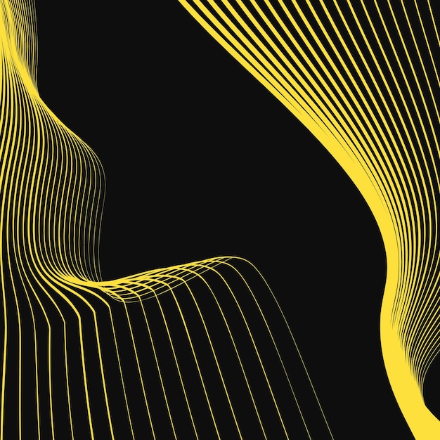 Template with geometric smooth lines transitions blends Bright contrast design gold black background