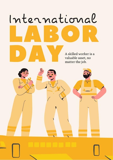 Vector template for workers day and its post title is labor day