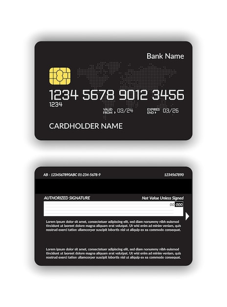 Templates of credit card design Credit Card vector isolated on a white background